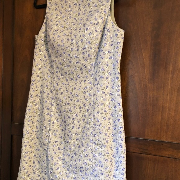 Vintage Sage Green and Purple Floral Dress - Picture 8 of 8